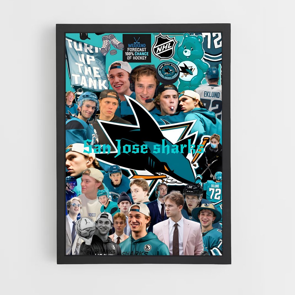 Poster L'Océan des Sharks – affiche Hockey sur glace (vue 2)